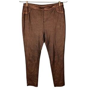Soft Surroundings Size XS Metallic Faux Leather Coated Pull On Legging Pants
